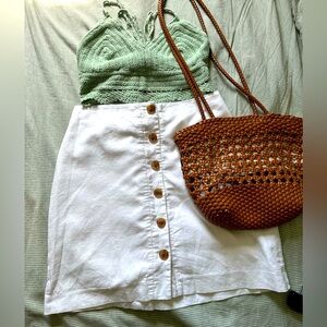 GAP - Cute Linen White Skirt